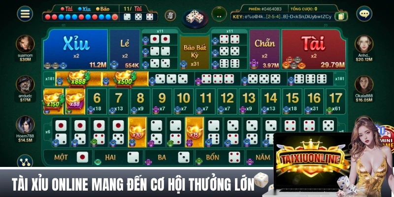 TRANG CHỦ Tài xỉu online mang đến nhiều cơ hội thưởng lớn